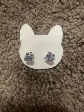 Square Cubic Zirconia Stud Earrings in Silver